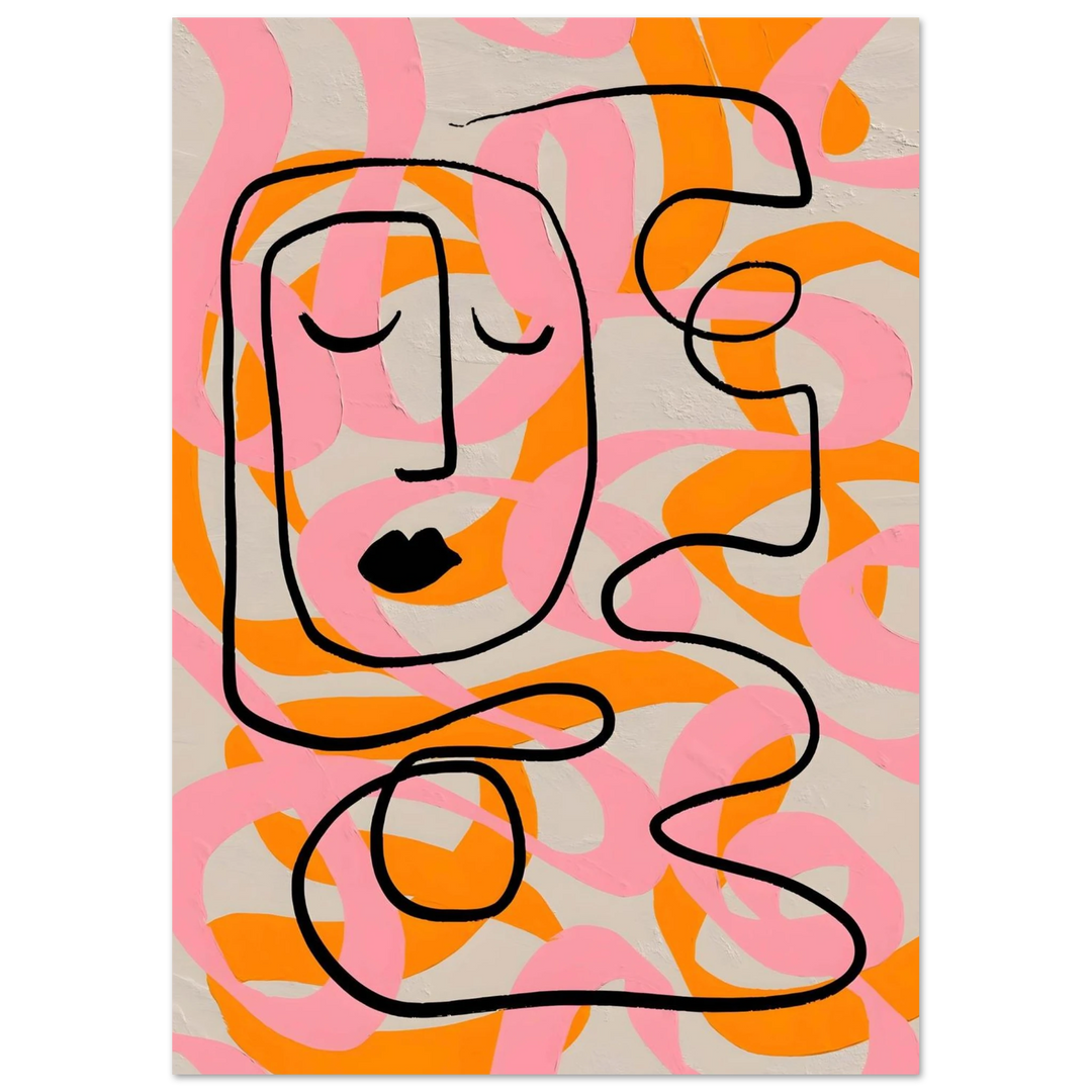 Picasso Rhythm of Euphoria as an unframed poster, expressive cubist art bursting with energy and color.