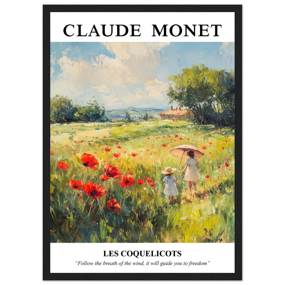 Monet masterpiece with blooming poppies, perfect for classic and modern interiors.