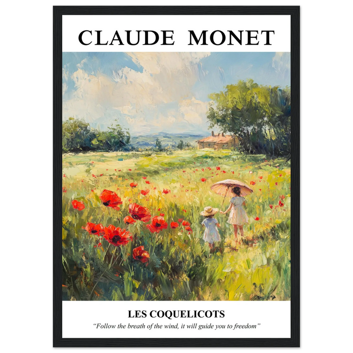 Monet masterpiece with blooming poppies, perfect for classic and modern interiors.