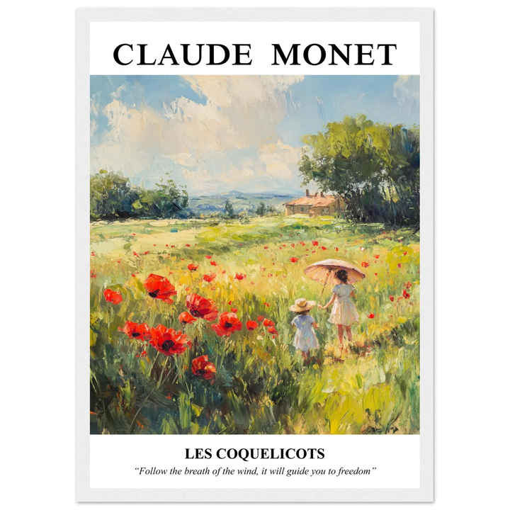 Monet’s poppy field painting, an impressionist art print for stylish home decor.