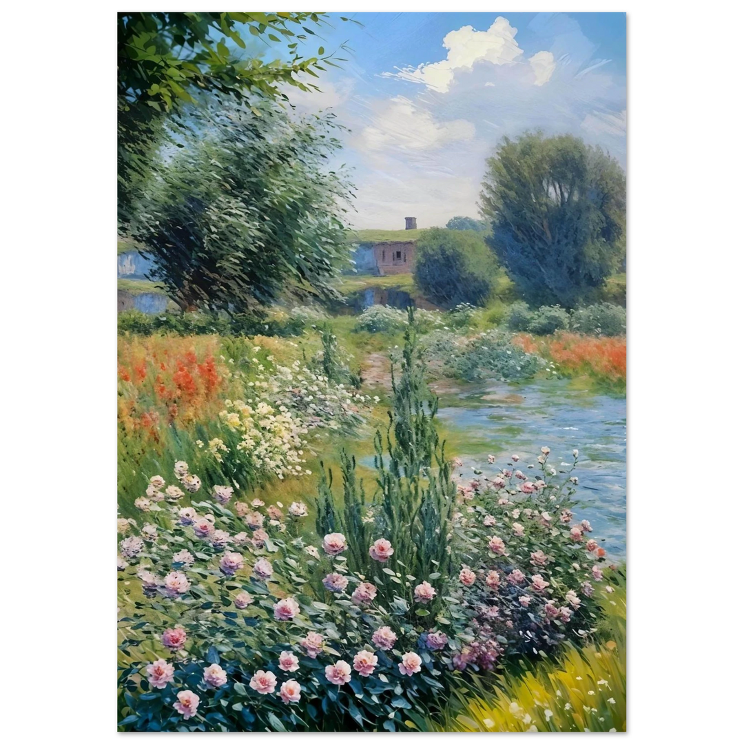 Claude Monet Summer Blooms in Giverny as an unframed poster, showcasing nature’s vibrant beauty.