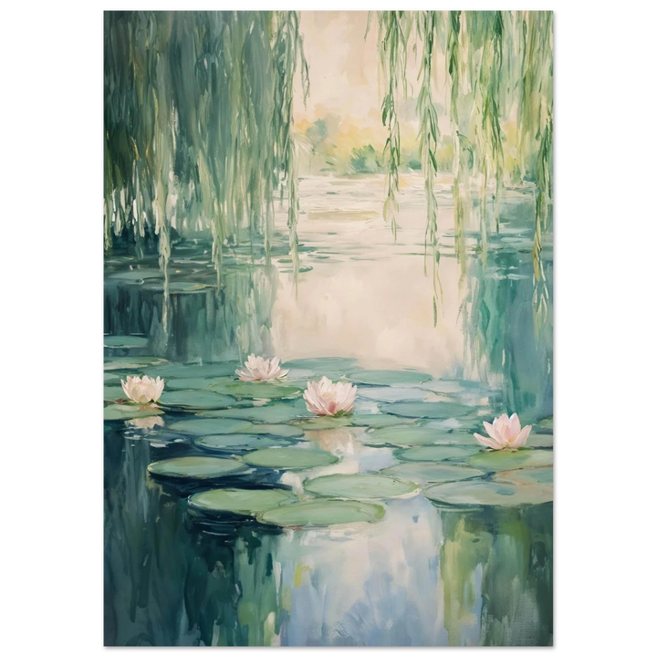 Claude Monet Water Lilies Reflections as an unframed poster, showcasing impressionist beauty and natural serenity.