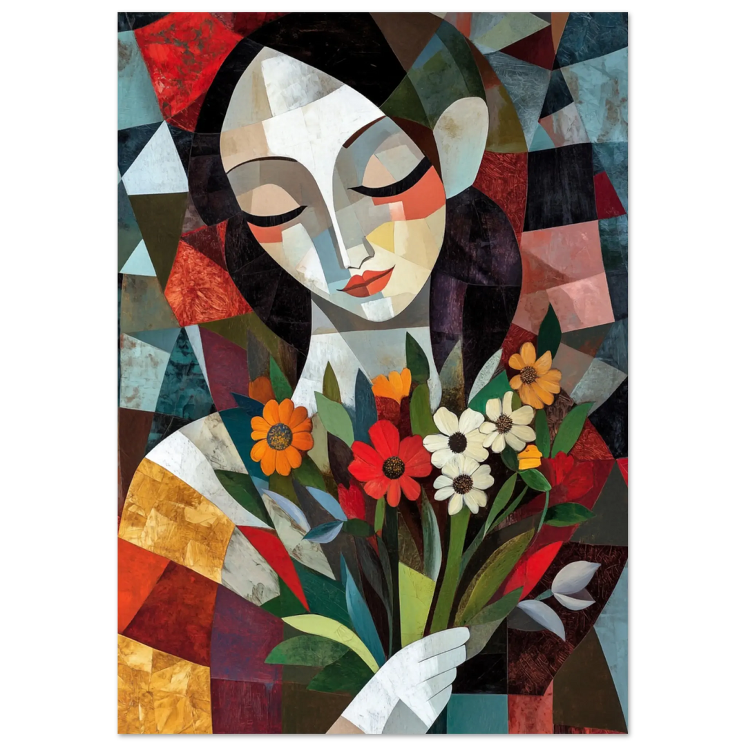 Affordable Picasso art print with abstract floral design