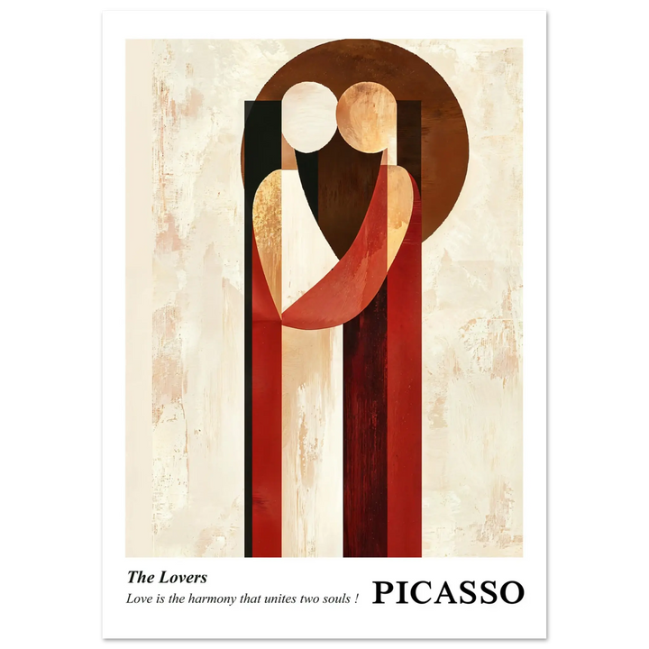 Affordable Picasso art print featuring cubist romance