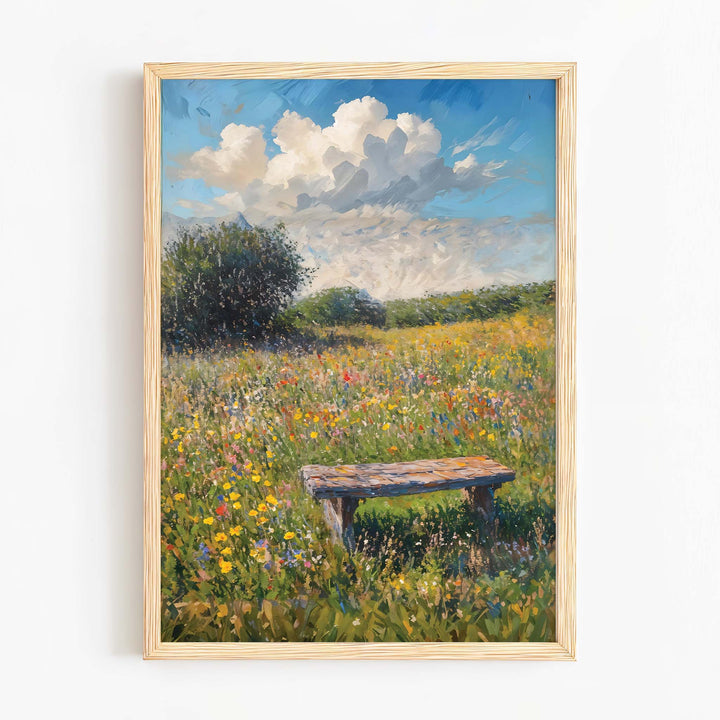 Bench in a Meadow - ArineaArt for home decor​Art reproduction​Art wall decor​