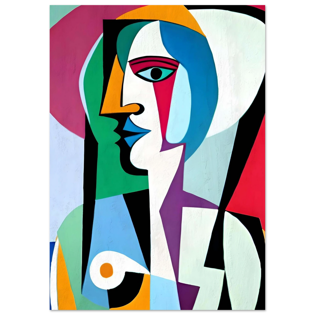 Unframed Picasso Colorful Perspective poster, full of vivid color blocks and abstract energy.