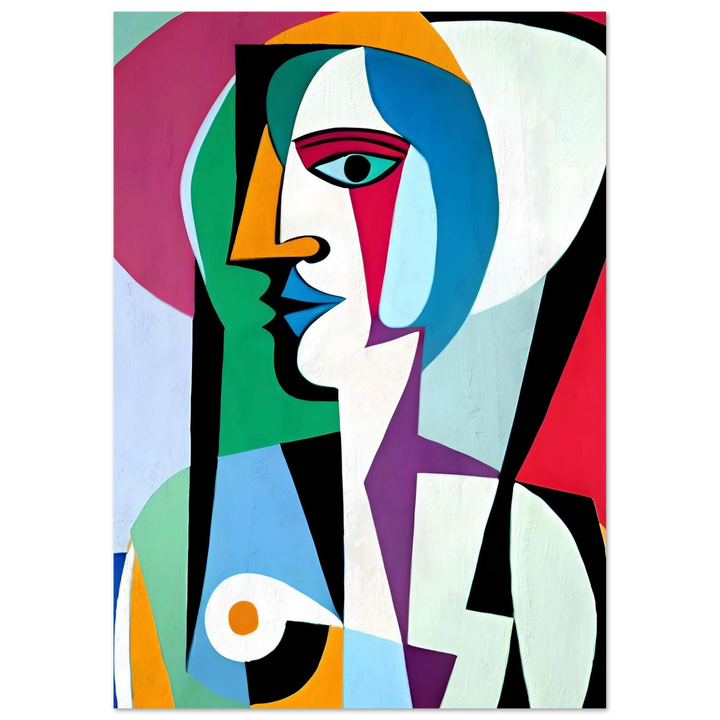 Unframed Picasso Colorful Perspective poster, full of vivid color blocks and abstract energy.