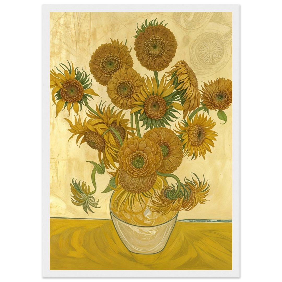 Sunflowers (1888) in a clean white frame, bringing elegance and lightness to any room.