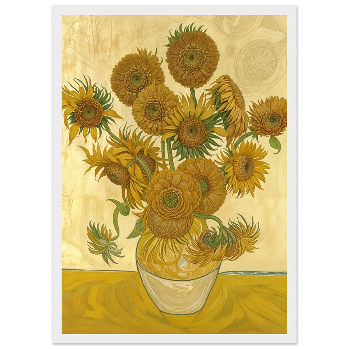 Sunflowers (1888) in a clean white frame, bringing elegance and lightness to any room.