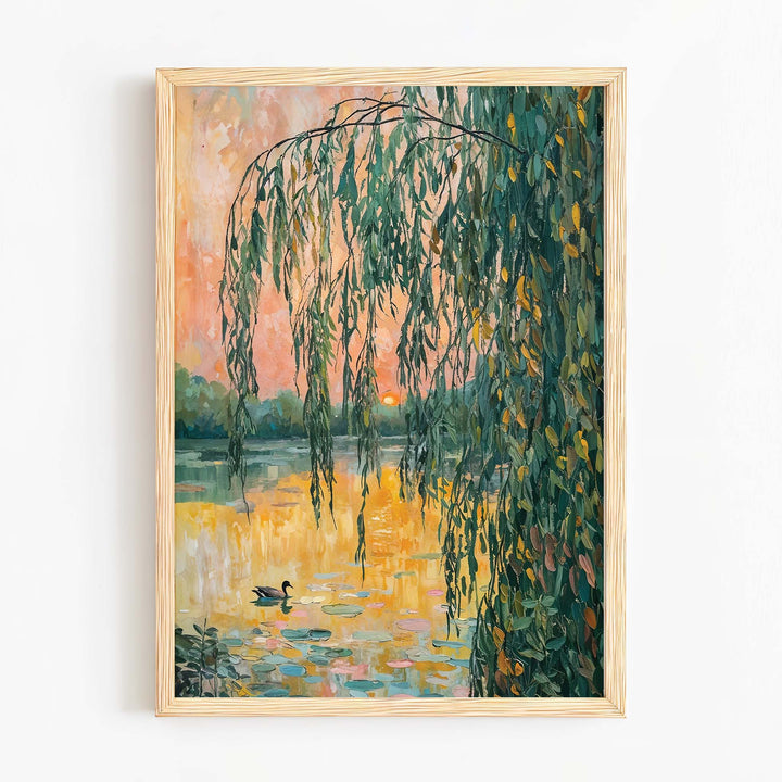 Sunset Over the Water Lilies - ArineaArt for home decor​Art reproduction​Art wall decor​